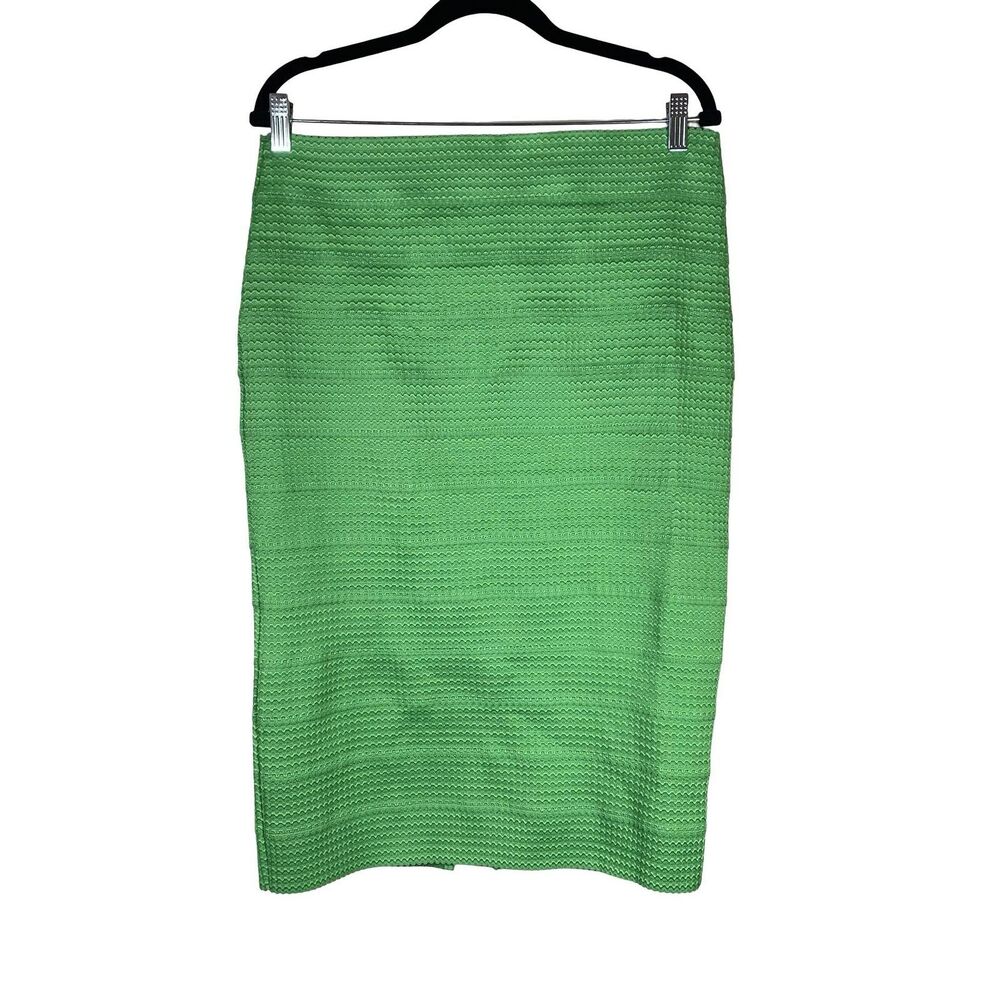 NWT New York & Company Skirt Womens Large Green Textured Pencil Knit